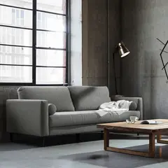 BASEMENT HOME - Sofá 3 Puestos en Tela, Connery 211 x 81 x 86 cm con Patas de Metal - Mueble - 0% Interés a 3, 6 o 12 Cuotas Pagando con tu CMR Banco Falabella