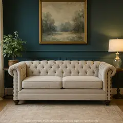 ROBERTA ALLEN - Sofá cama 3 puestos en Tela 200 x 92 x 75 cm, con Patas de Madera - Mueble Arthur - 0% Interés a 3, 6 o 12 Cuotas Pagando con tu CMR Banco Falabella