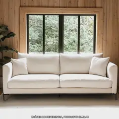 BASEMENT HOME - Sofá 3 Puestos en Tela, Conley 211 x 81 x 86 cm con Patas de Metal - Mueble - 0% Interés a 3, 6 o 12 Cuotas Pagando con tu CMR Banco Falabella