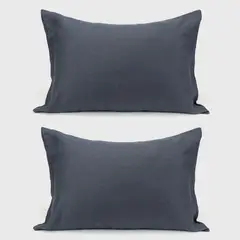 BASEMENT HOME - Set x2 Fundas de Almohada Navy 50 x 90 cm