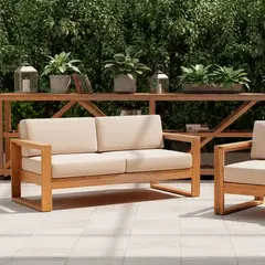 BASEMENT HOME - Sofá de Exterior y Terraza o Jardín Moderno en Tela 3 Puestos Laguna 190 x 95 x 76 cm  - 0% Interés a 3, 6 o 12 Cuotas Pagando con tu CMR Banco Falabella