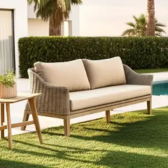 ROBERTA ALLEN - Sofá de Exterior y Terraza o Jardín Moderno en Poliéster 3 Puestos Kawaii 180 x 68 x 72 cm  - 0% Interés a 3, 6 o 12 Cuotas Pagando con tu CMR Banco Falabella
