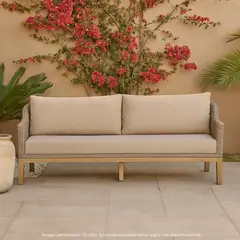 ROBERTA ALLEN - Sofá de Exterior y Terraza o Jardín Moderno en Poliéster 3 Puestos Kawaii 180 x 68 x 72 cm  - 0% Interés a 3, 6 o 12 Cuotas Pagando con tu CMR Banco Falabella