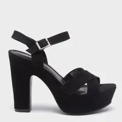 SYBILLA - Sandalias para Mujer con tacón grueso Sandalias negras de moda para mujer
