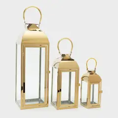 MICA - Farol Set x 3 en acero inoxidable