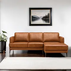 BASEMENT HOME - Seccional Derecho Cuero combinado Nicolas