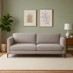 BASEMENT HOME - Sofá 3 Puestos en Tela, Conley 211 x 81 x 86 cm con Patas de Metal - Mueble - 0% Interés a 3, 6 o 12 Cuotas Pagando con tu CMR Banco Falabella