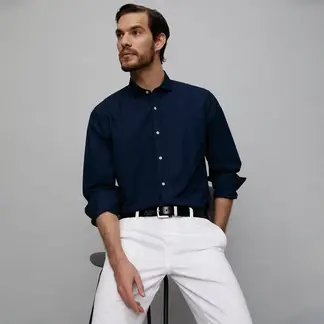 WOLF & HANK - Camisa Hombre Manga larga Slim de Algodón