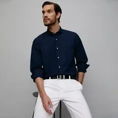 WOLF & HANK - Camisa Hombre Manga larga Slim de Algodón