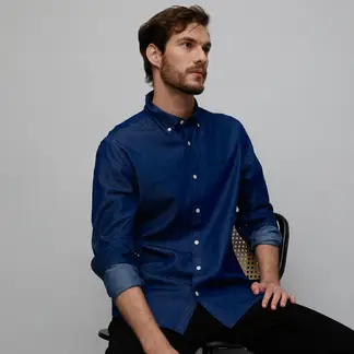 WOLF&HANK - Camisa Hombre Manga larga de Algodón