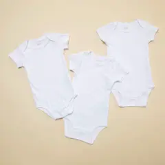 YAMP - Pack x3 Body Blanco Manga Corta para Bebe Unisex