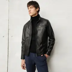 WOLF & HANK - Chaqueta de cuero Hombre