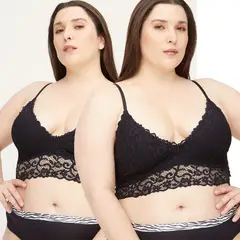 DAHLA - Bralette Pack de 2 con Encaje Sin copa Sin varilla