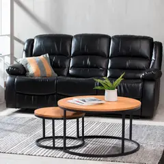 MICA - Sofá Reclinable 3 Puestos en Cuero Reconstruido, Mecánico. 206 X 103 X 93 cm - Mueble Robbie - 0% Interés a 3, 6 o 12 Cuotas Pagando con tu CMR Banco Falabella