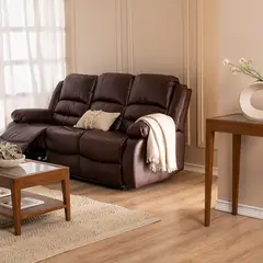 MICA - Sofá Reclinable 3 Puestos en Cuerina, Mecánico. 206 x 93 x 103 cm - Mueble Robbie - 0% Interés a 3, 6 o 12 Cuotas Pagando con tu CMR Banco Falabella