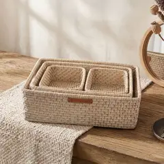 CASA CANTABRIA - Set x4 Canasto Rattán 19x15x8cm