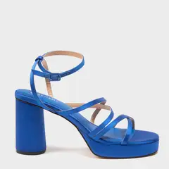 BASEMENT - Sandalias para Mujer con tacón grueso Sandalias azules de moda para mujer