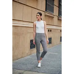 BASEMENT - Pantalon Recto Mujer Tiro medio