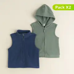 YAMP - Pack de 2 Chalecos para Bebé niño en Algodón