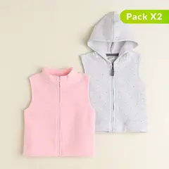 YAMP - Pack x2 Chaleco para Bebé niña Algodón