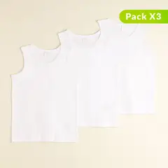 YAMP - Pack de 3 camisetas blancas esqueleto para niño
