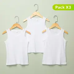 YAMP - Pack de 3 camisetas blancas esqueleto para niña