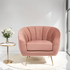 ROBERTA ALLEN - Poltrona en Tela Poliéster con Patas de Acero Inoxidable, 88 x 79 x 76 cm - Mueble - 0% Interés a 3, 6 o 12 Cuotas Pagando con tu CMR Banco Falabella