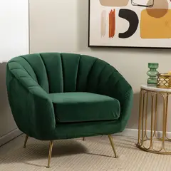 ROBERTA ALLEN - Poltrona en Tela Poliéster con Patas de Acero Inoxidable, 88 x 79 x 76 cm - Mueble - 0% Interés a 3, 6 o 12 Cuotas Pagando con tu CMR Banco Falabella