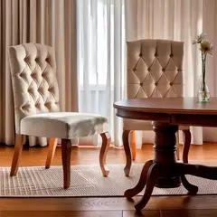 ROBERTA ALLEN - Silla de Comedor Moderna en Tela Crema (Incluye 2 Silla)