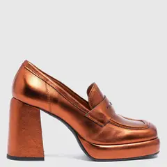 BASEMENT - Tacones de Moda para Mujer con tacón Alto Capri | Zapatos con Tacón color Cobre para Mujer