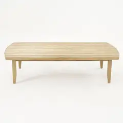 BASEMENT HOME - Mesa de Centro Moderna Ovalada en Madera Teca Lita 140 x 70 x 35 cm - 0% Interés a 3, 6 o 12 Cuotas Pagando con tu CMR Banco Falabella