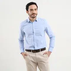 BASEMENT - Camisa de vestir para Hombre de Rayas Manga larga Slim