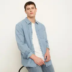 DENIMLAB - Camisa de jean Hombre Manga larga Slim de Algodón