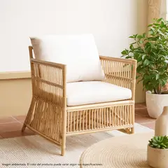 BASEMENT HOME - Poltrona de Exterior y Terraza Moderna en Poliéster Indonesia 90 x 50 x 50 cm - 0% Interés a 3, 6 o 12 Cuotas Pagando con tu CMR Banco Falabella