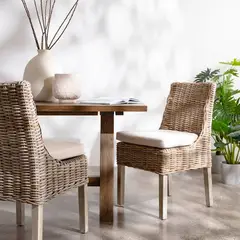 ROBERTA ALLEN - Set X2 Silla de Comedor para Exterior en Rattán, Kubu 50 x 62 x 90 cm - Mueble