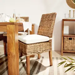BASEMENT HOME - Set X2 Silla de Comedor para Exterior en Rattán, Kretes 55 x 49 x 98 cm - Mueble