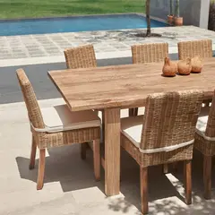 BASEMENT HOME - Mesa de Comedor Rectangular para 6 Personas en Madera Atacama 220 x 100 x 76 cm - 0% Interés a 3, 6 o 12 Cuotas Pagando con tu CMR Banco Falabella
