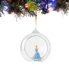 DISNEY - Bola de Navidad Cenicienta Tranparente para Árbol de Navidad 10.7 cm