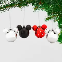 DISNEY - Bola de Navidad Disney: Set x4 Mickey 9 cm