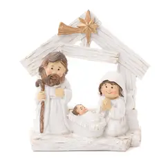 MICA - Pesebre de Navidad Blanco 17x6x17 cm
