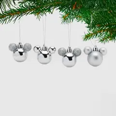 DISNEY - Bola de Navidad Disney: Set x4 Mickey 9 cm