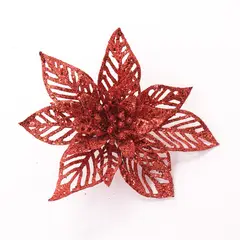 MICA - Adorno Navideño: Flor Roja 18 cm