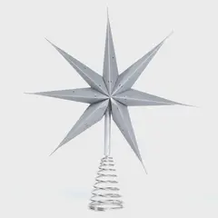 MICA - Estrella para Punta de Árbol de Navidad Plateado 30 cm