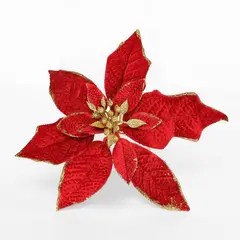 MICA - Adorno Navideño: Flor Roja 23 cm