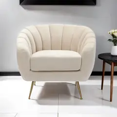 ROBERTA ALLEN - Poltrona en Tela Poliéster con Patas de Acero Inoxidable, 88 x 79 x 76 cm - Mueble - 0% Interés a 3, 6 o 12 Cuotas Pagando con tu CMR Banco Falabella
