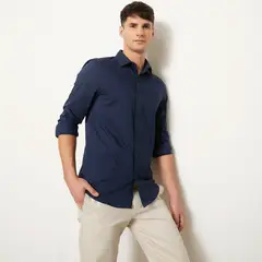 BASEMENT - Camisa Hombre Manga larga de Algodón