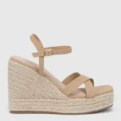 BASEMENT - Sandalias Mujer Camel Medio Gadopen con tacón corrido Zapatos Mujer Nude