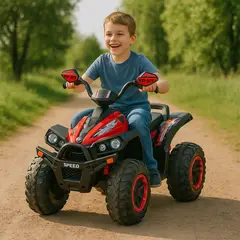 SCOOP - Cuatrimoto Montable eléctrica niño Roja Raptor 12V