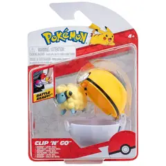 POKEMON - Pokebola Mareep Clip N Go, a partir de 4 años, incluye (Pokebola y 1 Figura de Juguete)