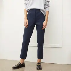 BASEMENT - Pantalón Recto Mujer Tiro alto de Algodón